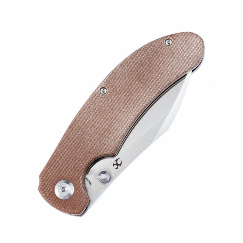 Nesstreet Thumb Hole Knife Brown Micarta Handle (3.58” CPM-S35VN Blade) Karambit Maker Design-K1039A1 | Folding Pocket Knives