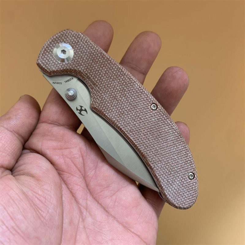 Nesstreet Thumb Hole Knife Brown Micarta Handle (3.58” CPM-S35VN Blade) Karambit Maker Design-K1039A1 | Folding Pocket Knives