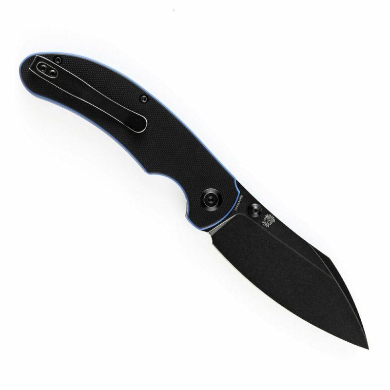 Nesstreet Thumb Stub Knife Black & Blue G10 Handle (3.58”154CM Blade) Karambit Maker-T1039A4 | Folding Pocket Knives