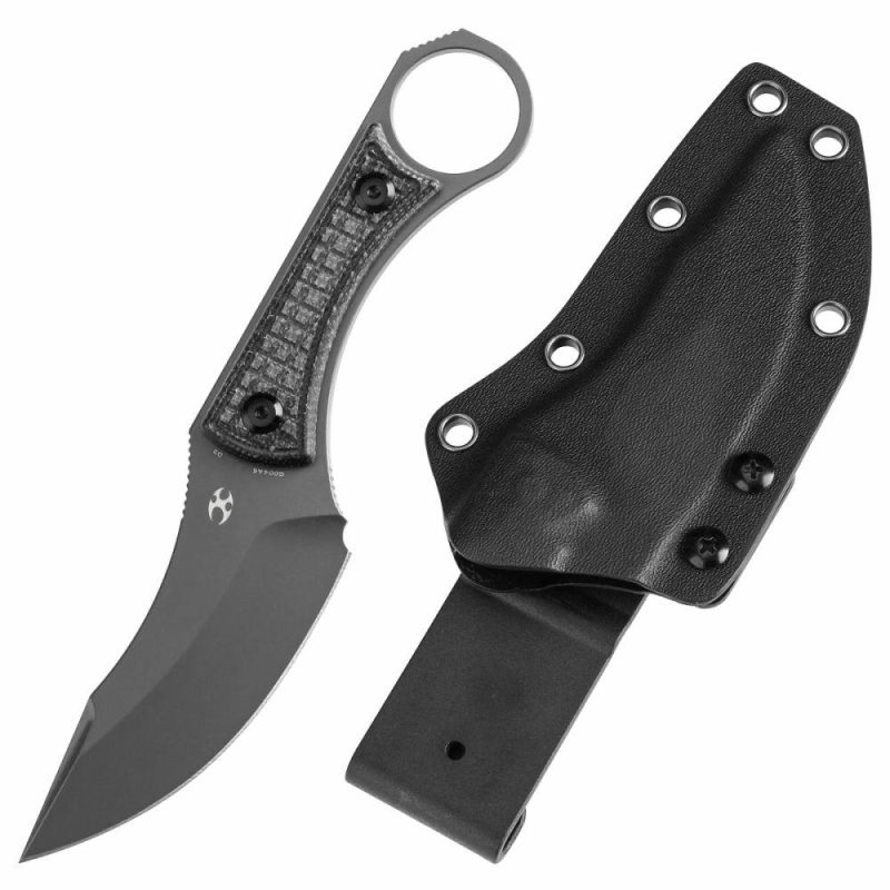 Niko Fixed Knife Black Micarta Handle (3.54”D2 Blade ) with Sheath Marco Knives Design -G004A6 | Fixed Blades