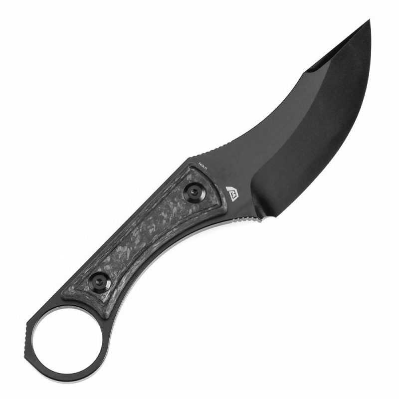 Niko Fixed Knife Shred Carbon Fiber Handle (3.54”D2 Blade ) with Sheath Marco Knives Design -G004A1 | Fixed Blades