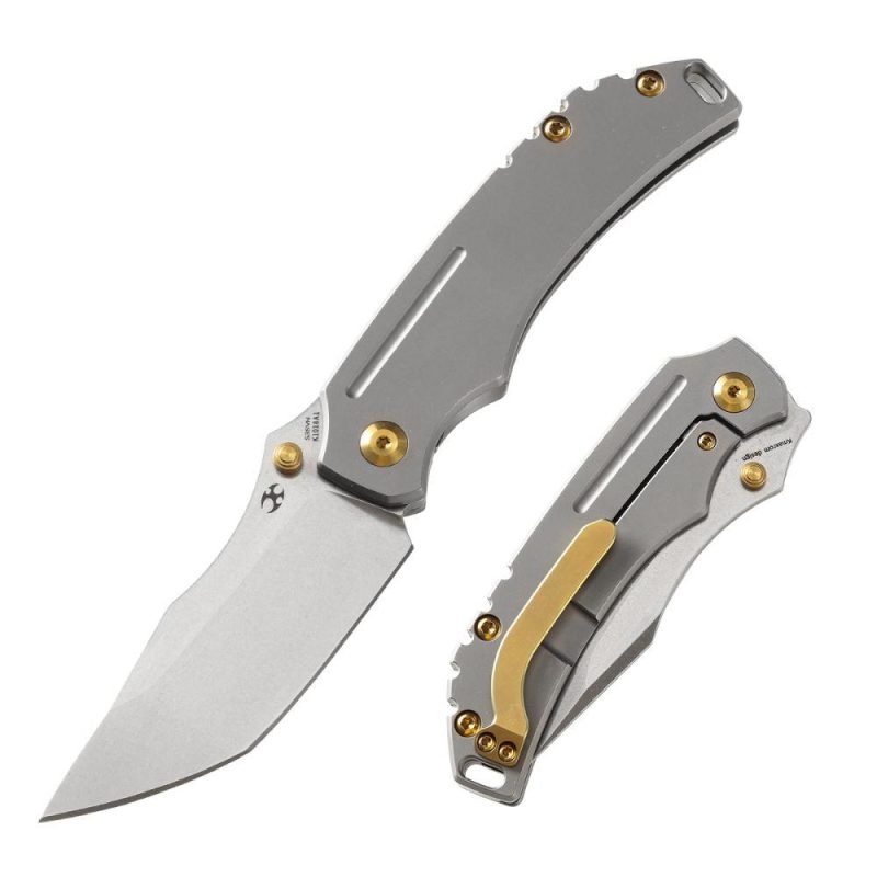 Peican Edc Thumb Knife 6AL4V Titanium Handle (3.0" CPM-S35VN Blade) Kmaxrom Design -K1018A1 Gray | Folding Pocket Knives