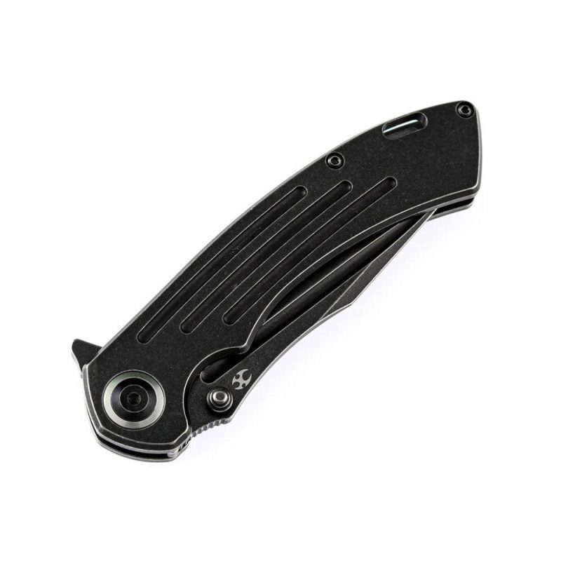 Pretatout K1032A1 Black Anodized Titanium Handle Black TiCn Cotaed CPM-S35VN with Kmaxrom Design | Folding Pocket Knives