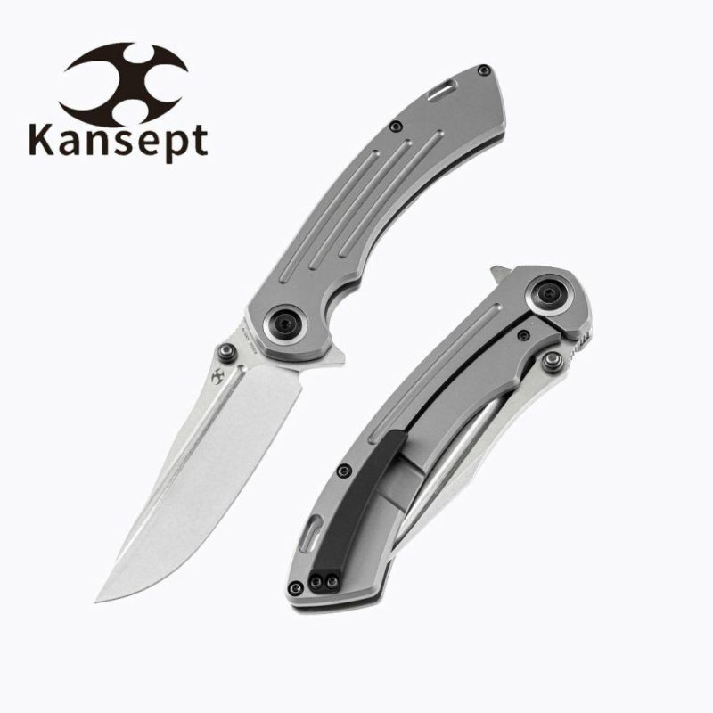 Pretatout K1032A2 Titanium Handle CPM-S35VN Blade with Kmaxrom Design | Folding Pocket Knives