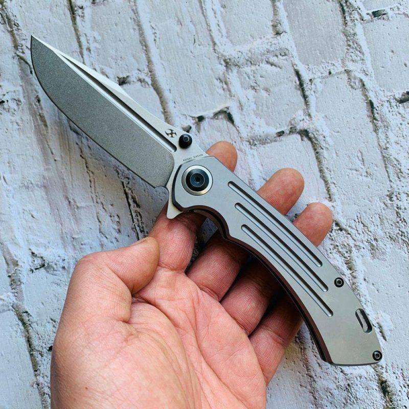 Pretatout K1032A2 Titanium Handle CPM-S35VN Blade with Kmaxrom Design | Folding Pocket Knives