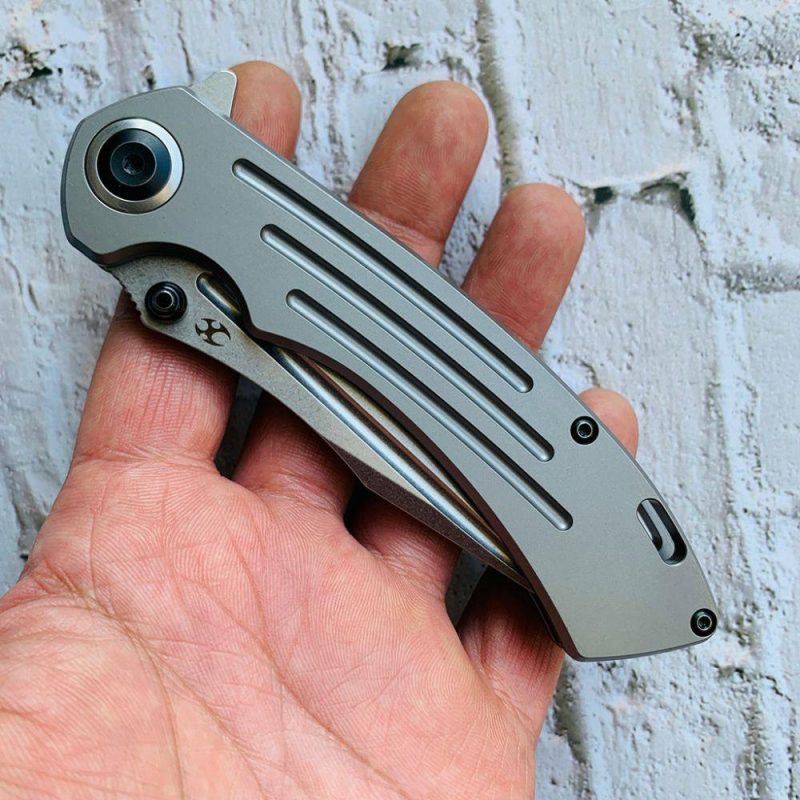 Pretatout K1032A2 Titanium Handle CPM-S35VN Blade with Kmaxrom Design | Folding Pocket Knives