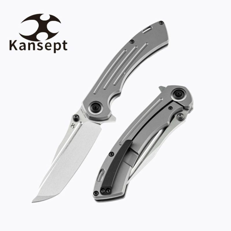 Pretatout K1032T1 CPM-S35VN Blade Titanium Handle with Kmaxrom Design | Folding Pocket Knives