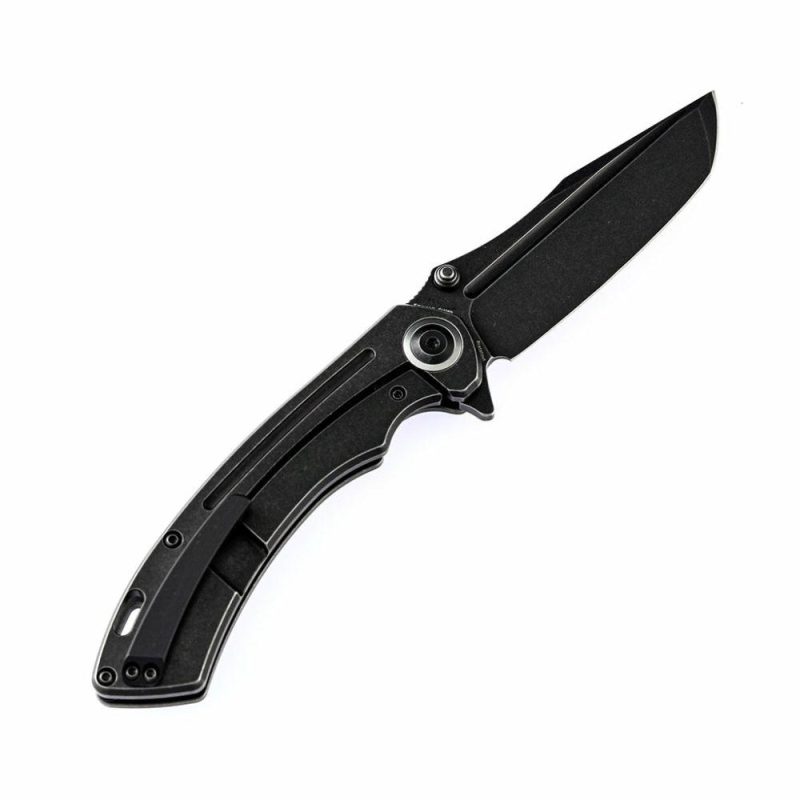 Pretatout K1032T2 Black TiCn Cotaed CPM-S35VN Handle Blade Black Anodized Titanium Handle Handle with Kmaxrom Design | Folding Pocket Knives