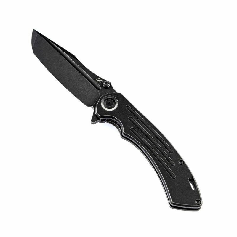 Pretatout K1032T2 Black TiCn Cotaed CPM-S35VN Handle Blade Black Anodized Titanium Handle Handle with Kmaxrom Design | Folding Pocket Knives