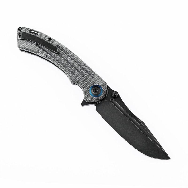 Pretatout T1032A2 Black TiCn Coated 154CM Blade Black Micarta Handle with Kmaxrom Design | Folding Pocket Knives