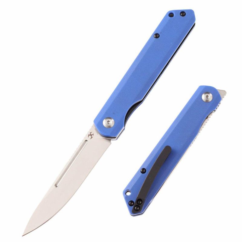 Prickle Flipper Knife Blue G10 Handle (3.53”154CM Blade) Max Tkachuk Design-T1012A4 Blue | Folding Pocket Knives