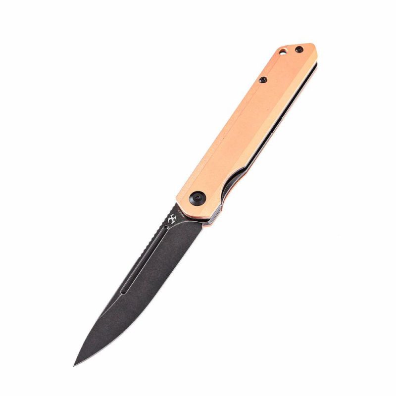 Prickle Flipper Knife Red Copper Handle (3.53"CPM-S35VN Blade)Max Tkachuk Design-K1012C1 Red Copper | Folding Pocket Knives