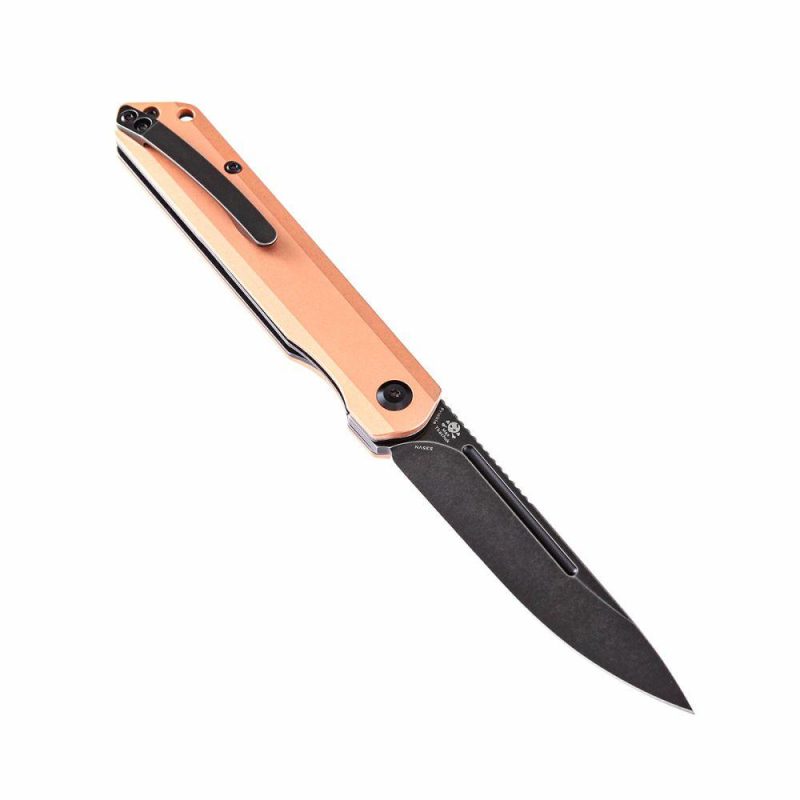 Prickle Flipper Knife Red Copper Handle (3.53"CPM-S35VN Blade)Max Tkachuk Design-K1012C1 Red Copper | Folding Pocket Knives