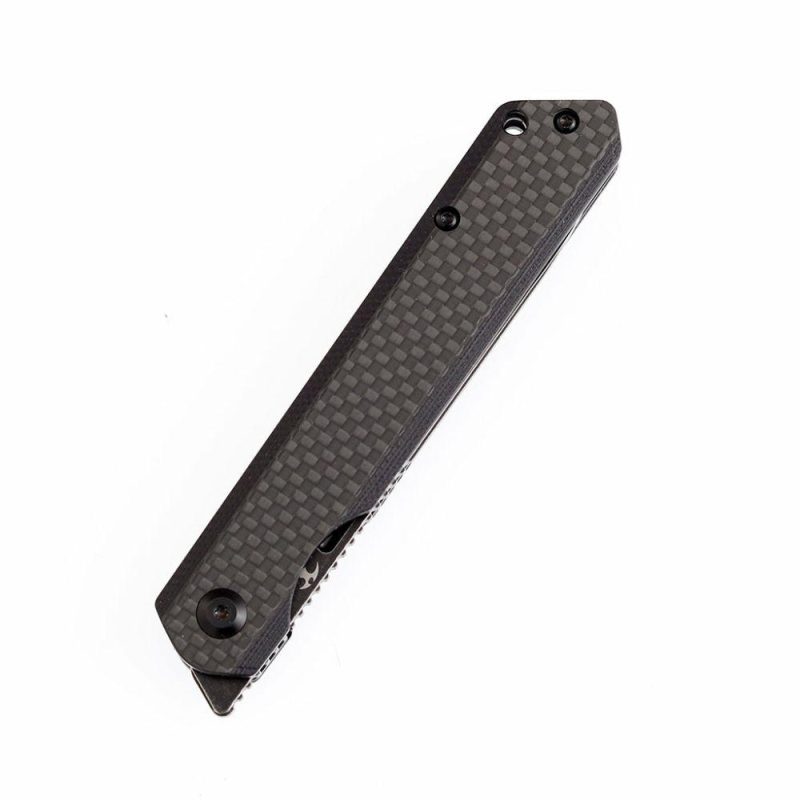 Prickle K1012A3 Gentlemen Front Flipper Twill Carbon Fiber Handle CPM-35VN Blade Black | Folding Pocket Knives