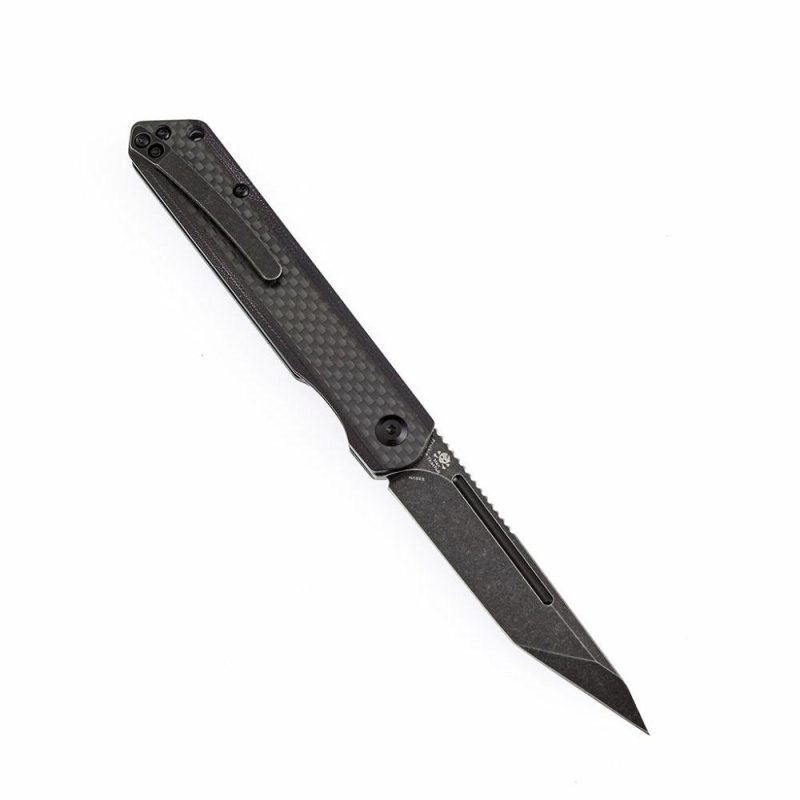 Prickle K1012T3 Max Tkachuk Design Front Flipper Twill Carbon Fiber Handle CPM-35VN Tanto Blade Black | Folding Pocket Knives