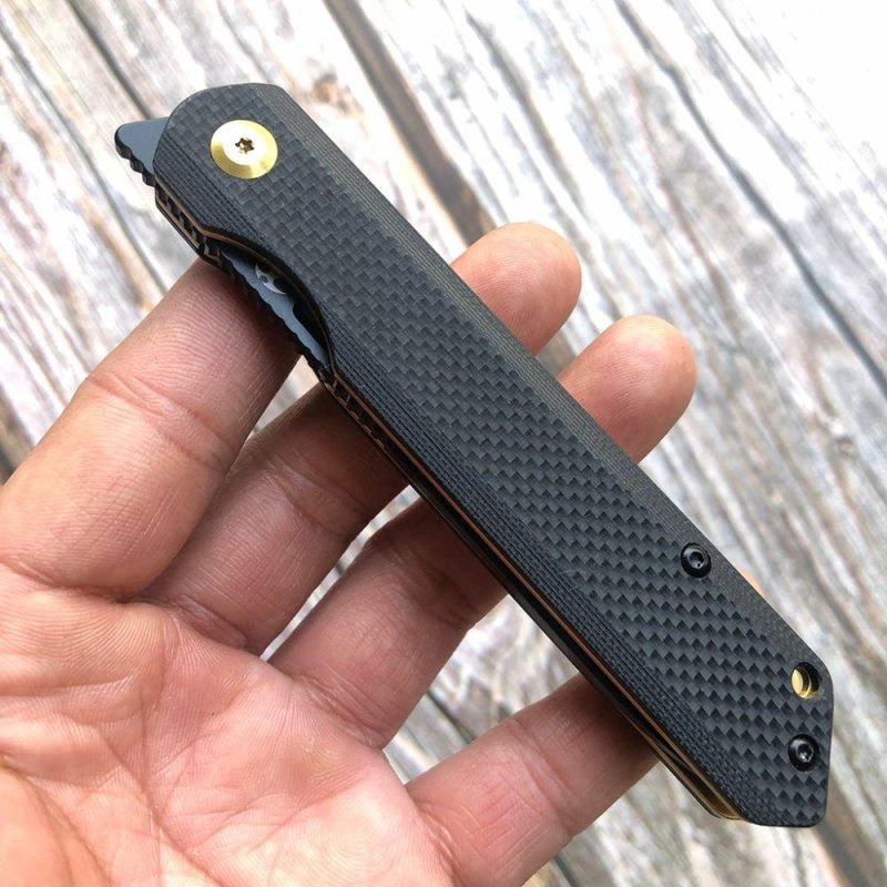 Prickle T1012A1 Gentlemen Front Flipper Black G10 Handle 154CM Blade Black | Folding Pocket Knives