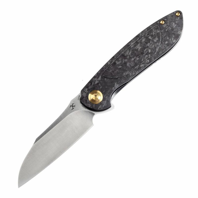 Prometheus Folding Knife Twill Carbon Fiber Handle(3.29” CPM S35VN Blade)D.O.C.K. Design-K1040A1 Black | Folding Pocket Knives