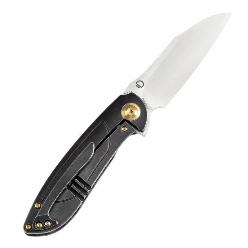 Prometheus Folding Knife Twill Carbon Fiber Handle(3.29” CPM S35VN Blade)D.O.C.K. Design-K1040A1 Black | Folding Pocket Knives