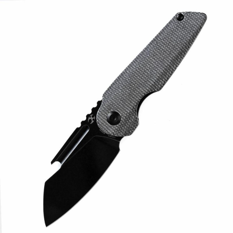 Rafe Flipper Knife Black Micarta Handle (2.6” CPM-S35VN Blade) 4T5 Design-K2048A2 Black | Folding Pocket Knives