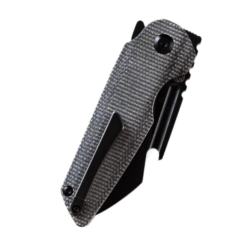 Rafe Flipper Knife Black Micarta Handle (2.6” CPM-S35VN Blade) 4T5 Design-K2048A2 Black | Folding Pocket Knives