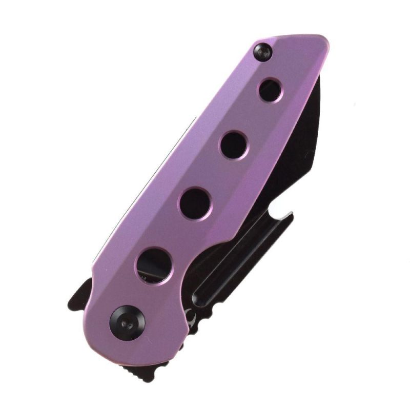 Rafe Flipper Knife Purple Anodized Titanium Handle (2.6” CPM-S35VN Blade)4T5 Design -K2048A4 Black/Purple | Folding Pocket Knives