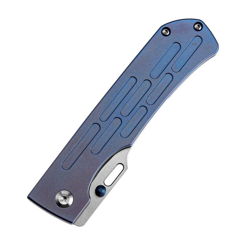 Reedus K1041A5 Satin CPM-S35VN Blue Anodized Titanium Handle with D.O.C.K. Design Blue | Folding Pocket Knives