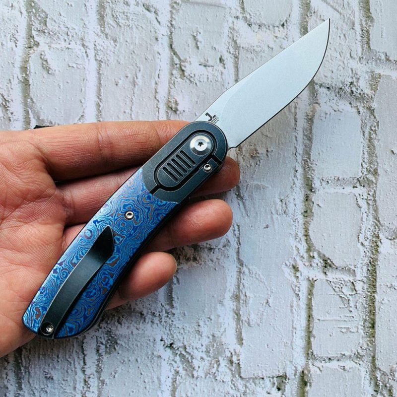 Reverie K2025A4 Black anodized Titanium Bolster + Timascus Scales Handle CPM-S35VN Blade with Justin Lundquist Design Black | Folding Pocket Knives