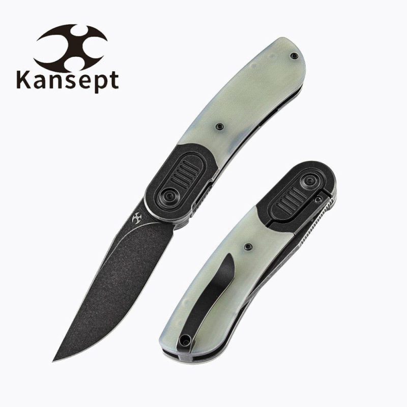 Reverie K2025A5 Under 3” Front Flipper Jade G10 Handle with Titanium Bolster S35VN Blade Jade | Folding Pocket Knives