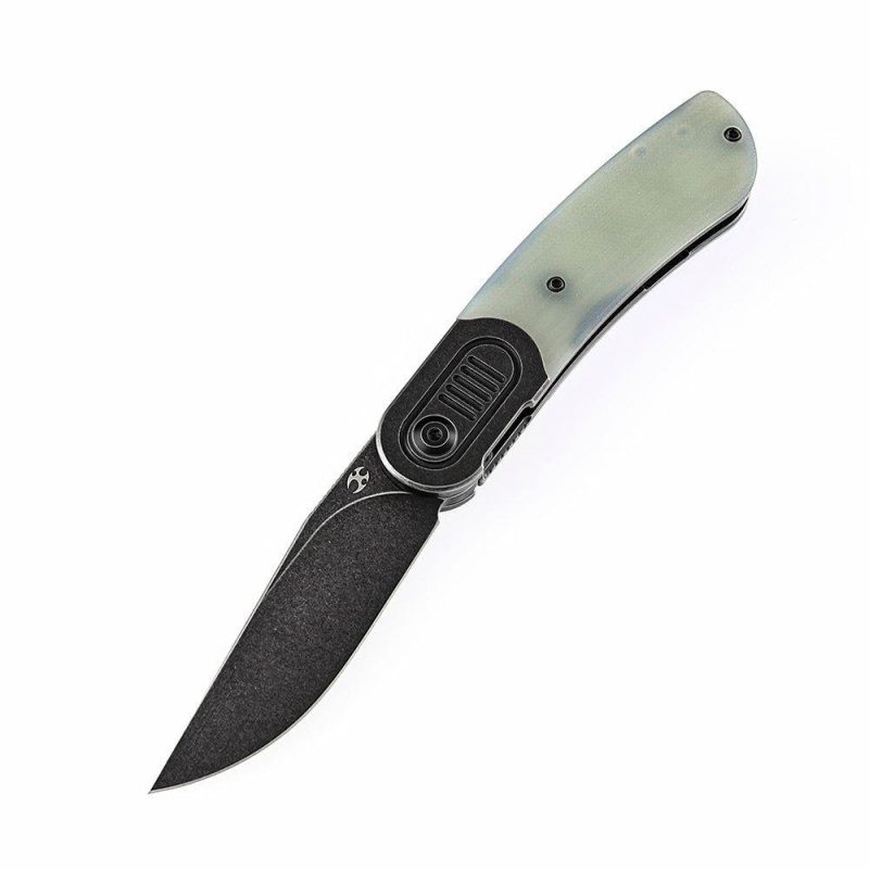 Reverie K2025A5 Under 3” Front Flipper Jade G10 Handle with Titanium Bolster S35VN Blade Jade | Folding Pocket Knives