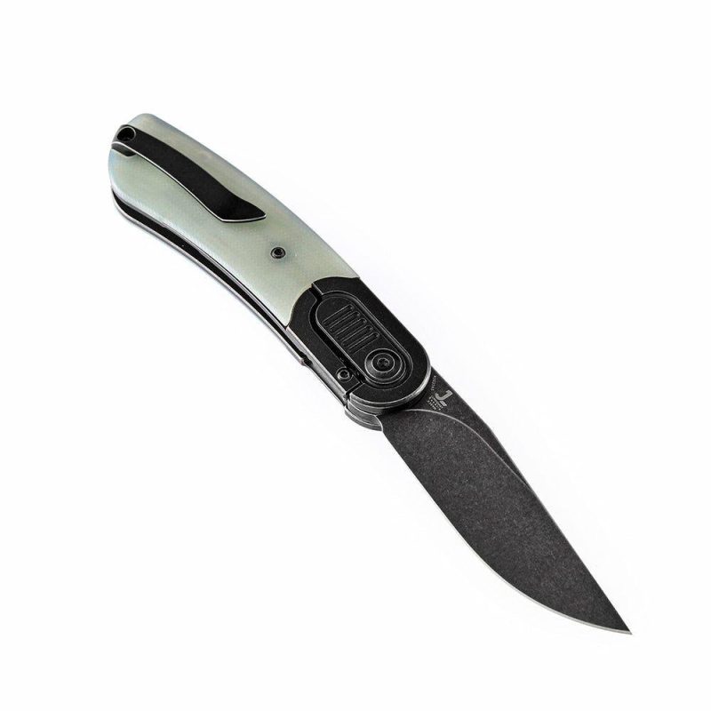 Reverie K2025A5 Under 3” Front Flipper Jade G10 Handle with Titanium Bolster S35VN Blade Jade | Folding Pocket Knives