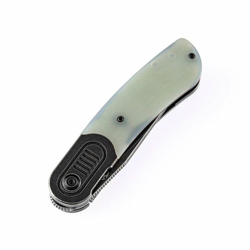 Reverie K2025A5 Under 3” Front Flipper Jade G10 Handle with Titanium Bolster S35VN Blade Jade | Folding Pocket Knives