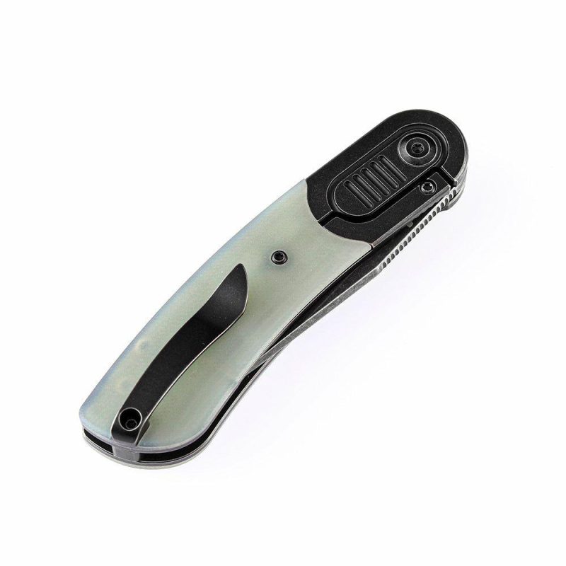 Reverie K2025A5 Under 3” Front Flipper Jade G10 Handle with Titanium Bolster S35VN Blade Jade | Folding Pocket Knives