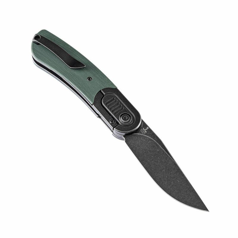 Reverie K2025A6 Under 3” Front Flipper OD Green G10 Handle with Titanium Bolster S35VN Blade Justin Lundquist Design Green | Folding Pocket Knives