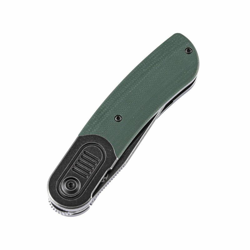 Reverie K2025A6 Under 3” Front Flipper OD Green G10 Handle with Titanium Bolster S35VN Blade Justin Lundquist Design Green | Folding Pocket Knives