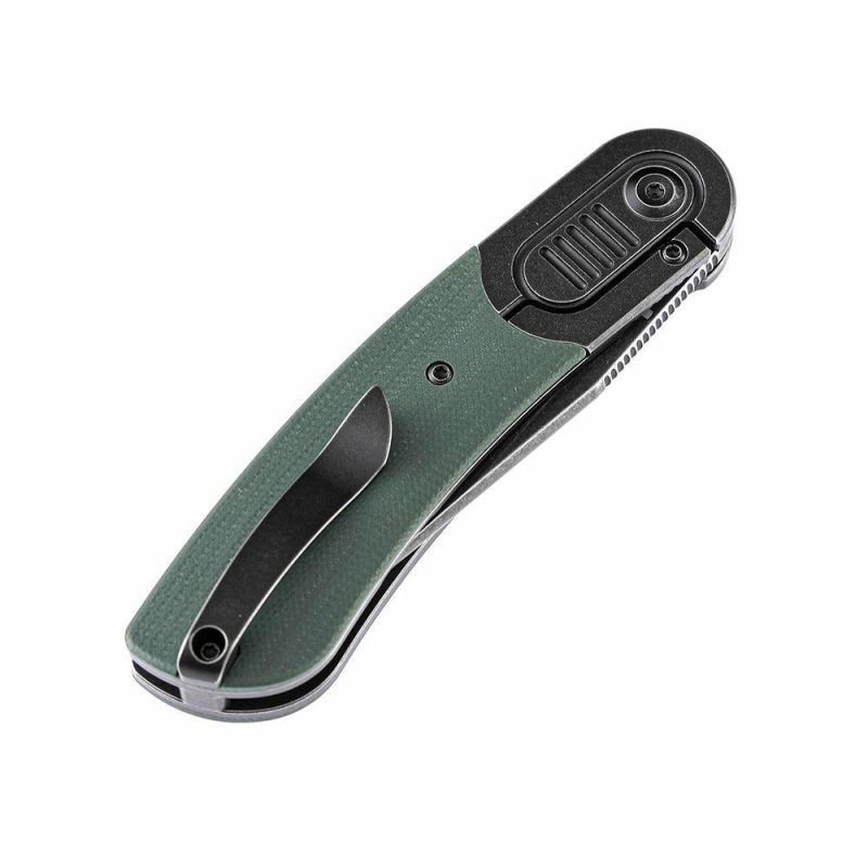 Reverie K2025A6 Under 3” Front Flipper OD Green G10 Handle with Titanium Bolster S35VN Blade Justin Lundquist Design Green | Folding Pocket Knives