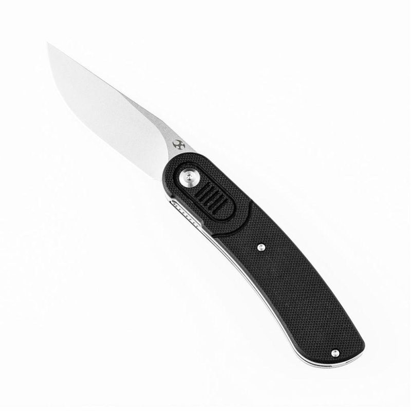 Reverie T2025A1 Stonewashed 154CM Blade Black G10 Handle with Justin Lundquist Design | Folding Pocket Knives