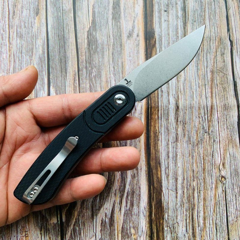 Reverie T2025A1 Stonewashed 154CM Blade Black G10 Handle with Justin Lundquist Design | Folding Pocket Knives