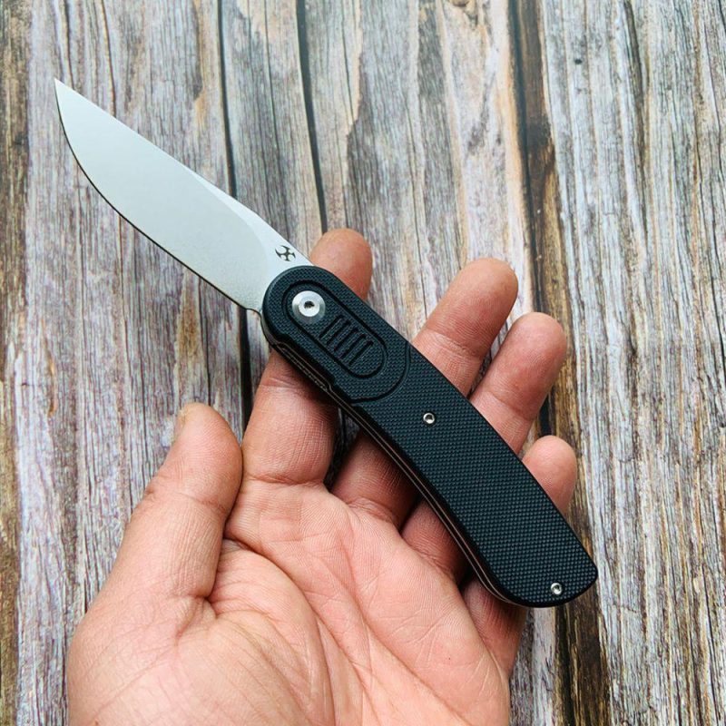 Reverie T2025A1 Stonewashed 154CM Blade Black G10 Handle with Justin Lundquist Design | Folding Pocket Knives