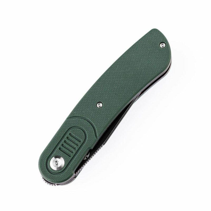 Reverie T2025A2 Black TiCn Coated 154CM Blade Green G10 Handle with Justin Lundquist Design | Folding Pocket Knives