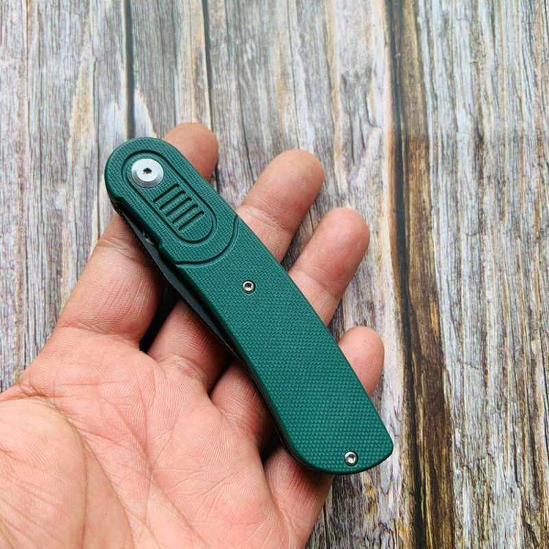 Reverie T2025A2 Black TiCn Coated 154CM Blade Green G10 Handle with Justin Lundquist Design | Folding Pocket Knives