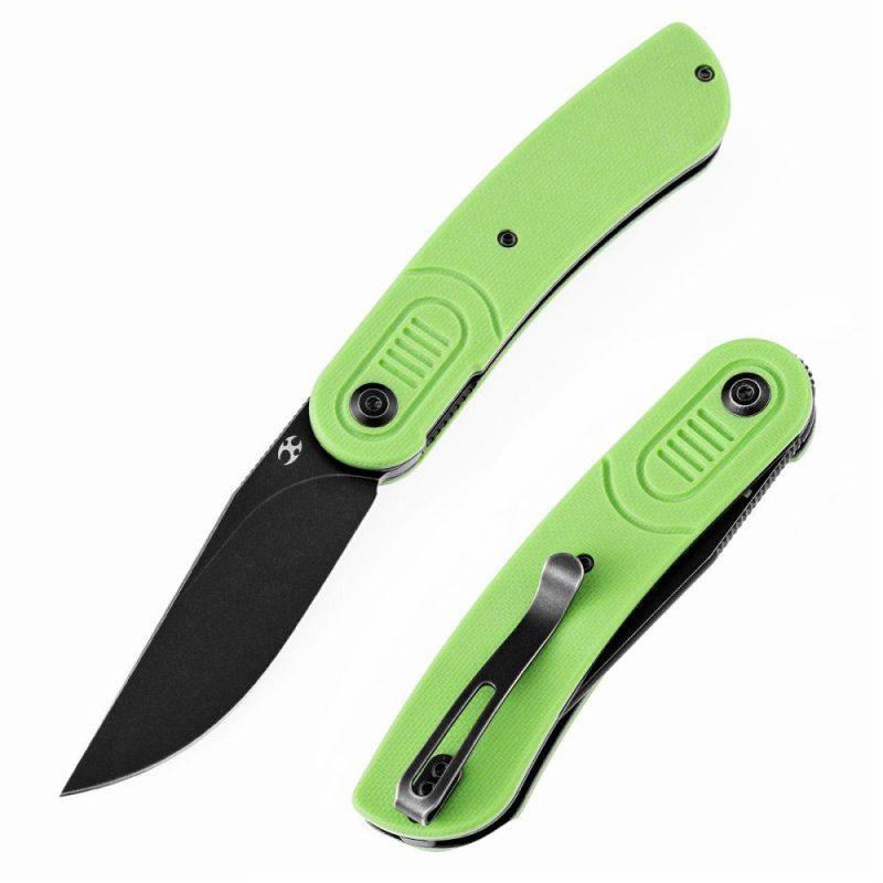 Reverie T2025A4 Black TiCn Coated 154CM Blade Grass Green G10 Handle with Justin Lundquist Design | Folding Pocket Knives