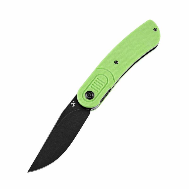 Reverie T2025A4 Black TiCn Coated 154CM Blade Grass Green G10 Handle with Justin Lundquist Design | Folding Pocket Knives