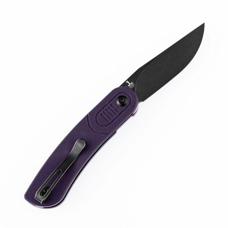 Reverie T2025A5 Black TiCn Coated 154CM Blade Purple G10 Handle with Justin Lundquist Design | Folding Pocket Knives