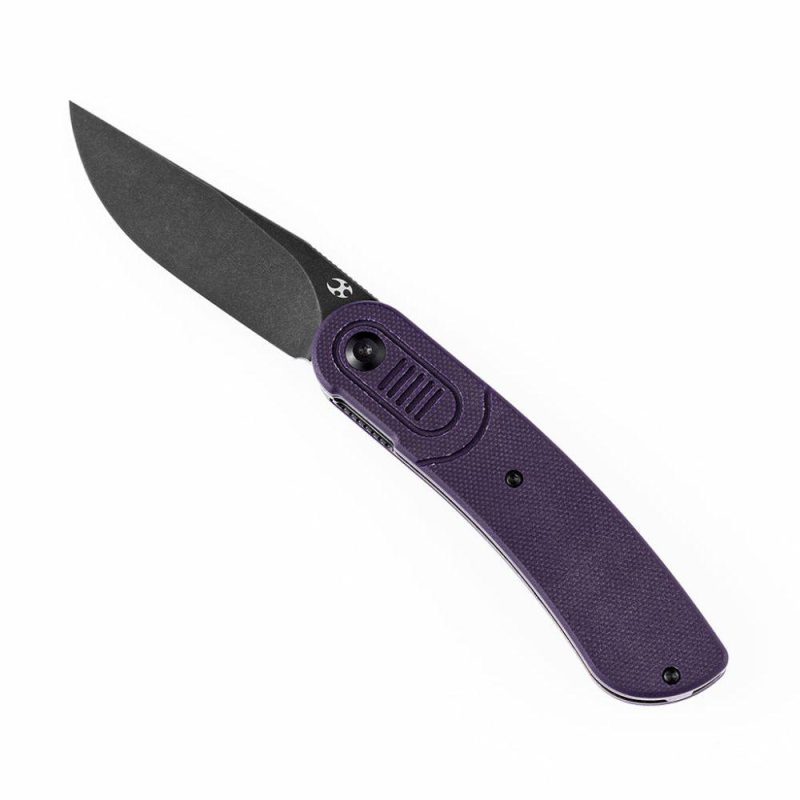 Reverie T2025A5 Black TiCn Coated 154CM Blade Purple G10 Handle with Justin Lundquist Design | Folding Pocket Knives