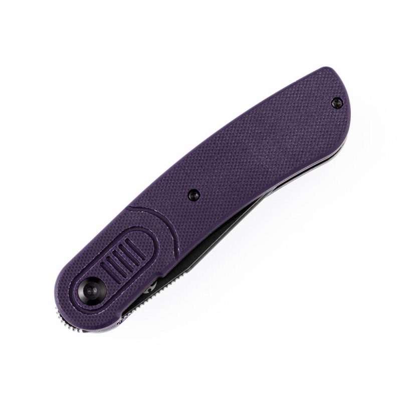 Reverie T2025A5 Black TiCn Coated 154CM Blade Purple G10 Handle with Justin Lundquist Design | Folding Pocket Knives