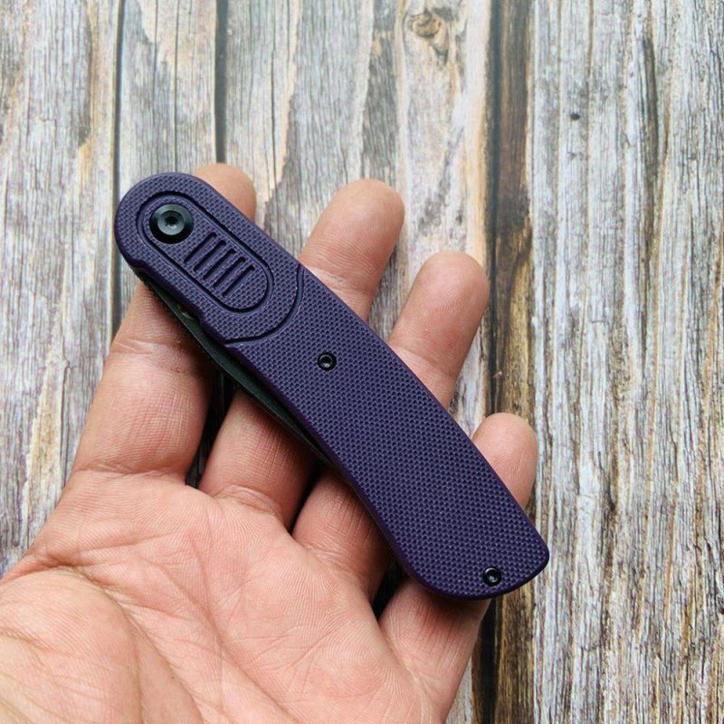 Reverie T2025A5 Black TiCn Coated 154CM Blade Purple G10 Handle with Justin Lundquist Design | Folding Pocket Knives