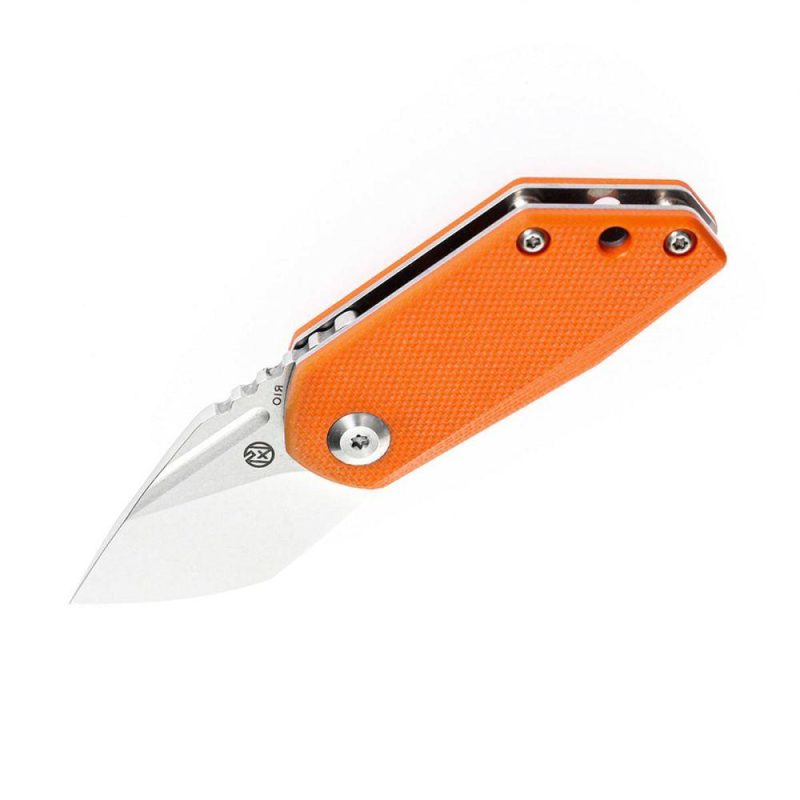 RIO Flipper Knife Orange G10 Handle (1.56” M390 Blade)4T5 Design-K3044A4 | Folding Pocket Knives