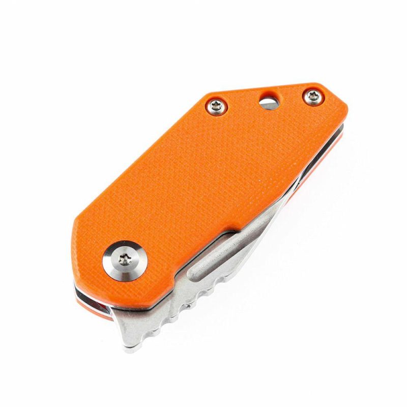 RIO Flipper Knife Orange G10 Handle (1.56” M390 Blade)4T5 Design-K3044A4 | Folding Pocket Knives