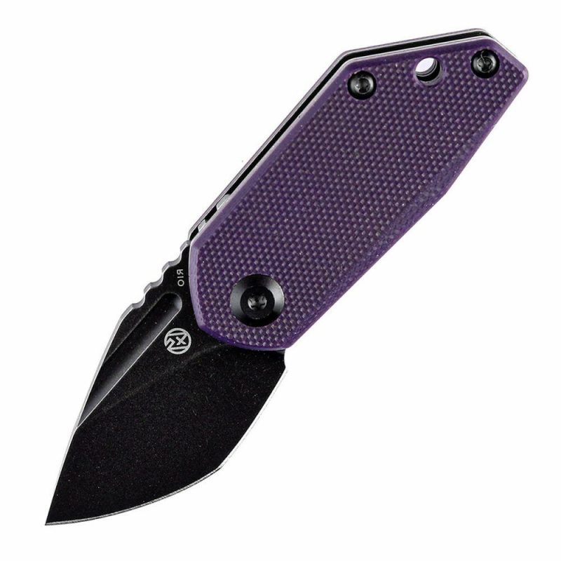 RIO Flipper Knife Purple G10 Handle (1.56” M390 Blade)4T5 Design-K3044A5 | Folding Pocket Knives