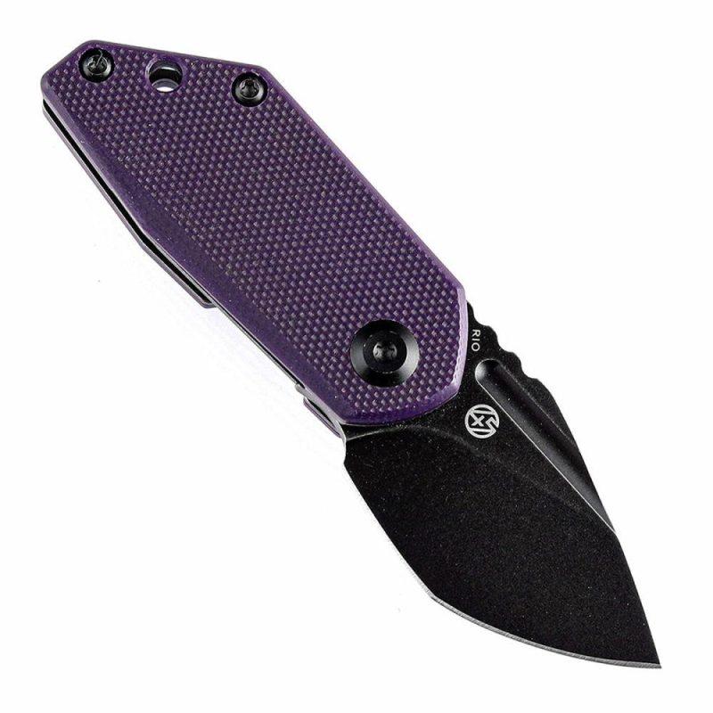 RIO Flipper Knife Purple G10 Handle (1.56” M390 Blade)4T5 Design-K3044A5 | Folding Pocket Knives